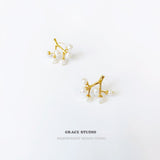 Branch Cluster Pearl Stud Earrings