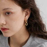 Crater Textured Chain Drop Earrings