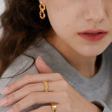 Crater Textured Chain Drop Earrings