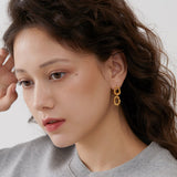 Crater Textured Chain Drop Earrings