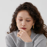 Crater Textured Chain Drop Earrings