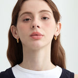 Sculpted Heart Shield Hoop Earrings