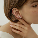 Minimalist Triple Pearl Stud Earrings