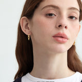 Sculpted Heart Shield Hoop Earrings