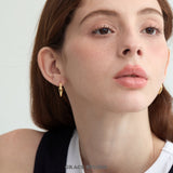 Sculpted Heart Shield Hoop Earrings