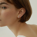 Minimalist Triple Pearl Stud Earrings