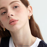 Sculpted Heart Shield Hoop Earrings