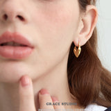 Sculpted Heart Shield Hoop Earrings