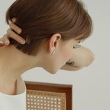 Minimalist Triple Pearl Stud Earrings