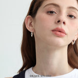 Sculpted Heart Shield Hoop Earrings
