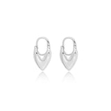 Sculpted Heart Shield Hoop Earrings