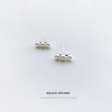 Minimalist Triple Pearl Stud Earrings