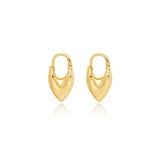 Sculpted Heart Shield Hoop Earrings