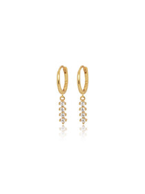 Elegant Crystal Cascade Dangle Hoop Earrings - Grace Studio