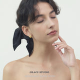 Sculptural Ridged Mini Huggie Hoop Earrings