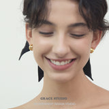 Sculptural Ridged Mini Huggie Hoop Earrings