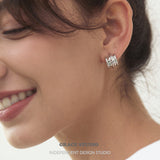 Sculptural Ridged Mini Huggie Hoop Earrings