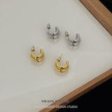 Sculptural Ridged Mini Huggie Hoop Earrings