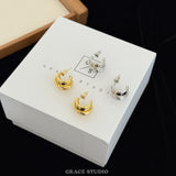 Sculptural Ridged Mini Huggie Hoop Earrings