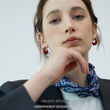 Petite Resin Crescent Hoop Earrings