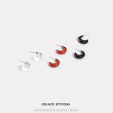 Petite Resin Crescent Hoop Earrings