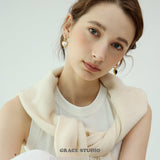 Sculpted Heart Charm Hoop Earrings