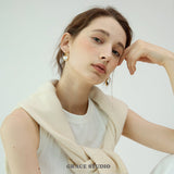 Sculpted Heart Charm Hoop Earrings