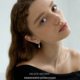 Silver Teardrop Dual-Tone Drop Earrings