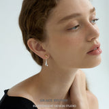 Silver Teardrop Dual-Tone Drop Earrings