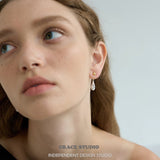 Silver Teardrop Dual-Tone Drop Earrings