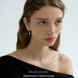 Silver Teardrop Dual-Tone Drop Earrings