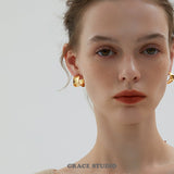 Sculpted Wave Hoop Earrings
