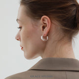 Sculpted Wave Hoop Earrings
