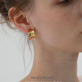 Sculpted Wave Hoop Earrings