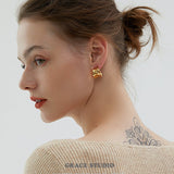 Sculpted Wave Hoop Earrings
