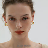 Sculpted Wave Hoop Earrings