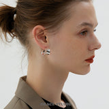 Sculpted Wave Hoop Earrings