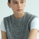 Double Strand Faux Pearl Necklace