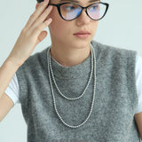 Double Strand Faux Pearl Necklace