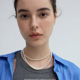 Double Strand Faux Pearl Necklace