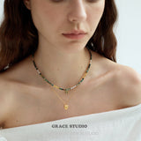 Forest Gleam Natural Stone Beaded Necklace