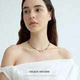 Forest Gleam Natural Stone Beaded Necklace