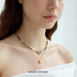Forest Gleam Natural Stone Beaded Necklace