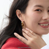 Chunky Crescent Stone Drop Earrings