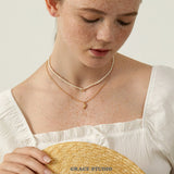 Mini Round Pearl Charm Necklace