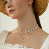 Mini Round Pearl Charm Necklace