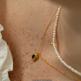 Mini Round Pearl Charm Necklace