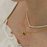 Mini Round Pearl Charm Necklace