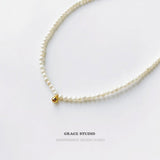 Mini Round Pearl Charm Necklace