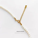 Mini Round Pearl Charm Necklace